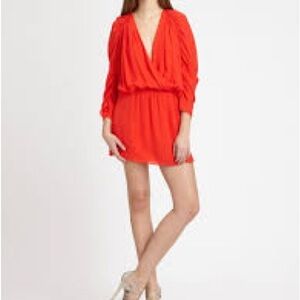 Parker 3/4 Length Sleeve Red Dress